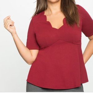 Eloquii Scallop Neckline Empire Flare Top 22